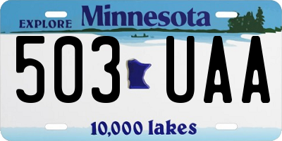 MN license plate 503UAA