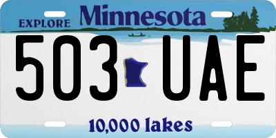 MN license plate 503UAE