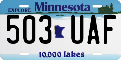 MN license plate 503UAF
