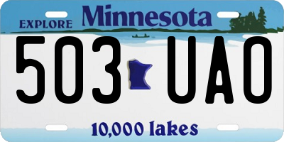 MN license plate 503UAO