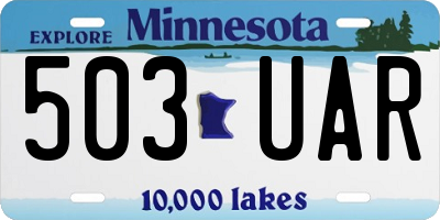 MN license plate 503UAR