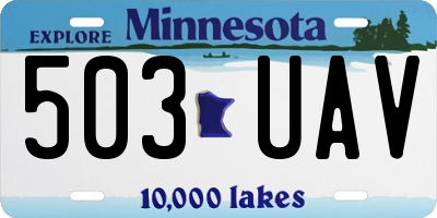 MN license plate 503UAV