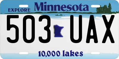 MN license plate 503UAX