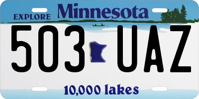 MN license plate 503UAZ