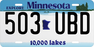 MN license plate 503UBD