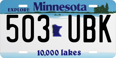 MN license plate 503UBK