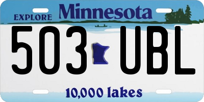MN license plate 503UBL