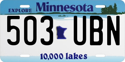 MN license plate 503UBN