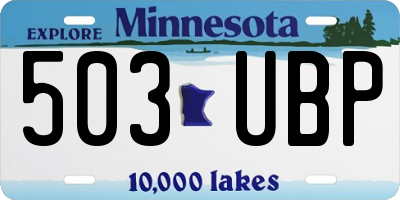 MN license plate 503UBP