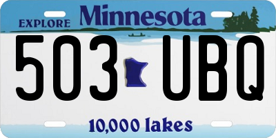 MN license plate 503UBQ