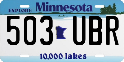 MN license plate 503UBR