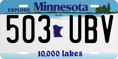 MN license plate 503UBV