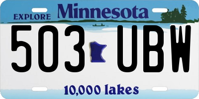 MN license plate 503UBW