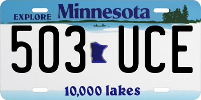 MN license plate 503UCE