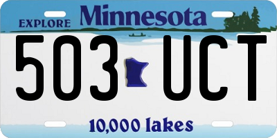 MN license plate 503UCT