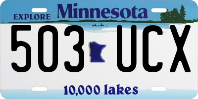 MN license plate 503UCX