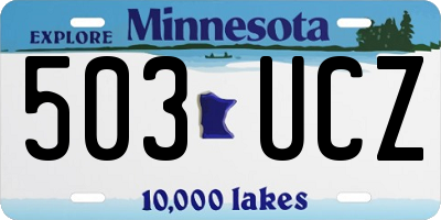 MN license plate 503UCZ