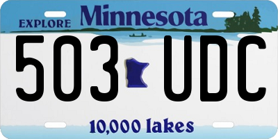 MN license plate 503UDC