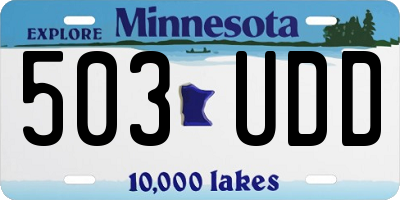 MN license plate 503UDD