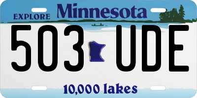 MN license plate 503UDE