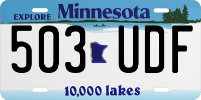 MN license plate 503UDF
