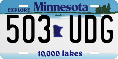 MN license plate 503UDG