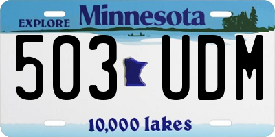 MN license plate 503UDM