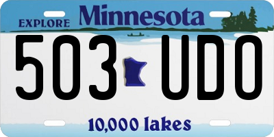 MN license plate 503UDO