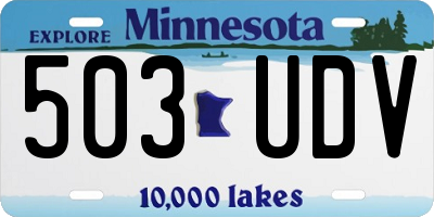 MN license plate 503UDV