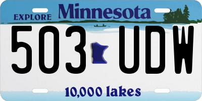 MN license plate 503UDW