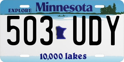 MN license plate 503UDY