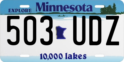 MN license plate 503UDZ