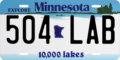 MN license plate 504LAB