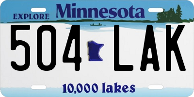 MN license plate 504LAK