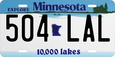 MN license plate 504LAL