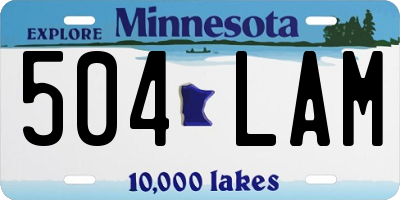 MN license plate 504LAM