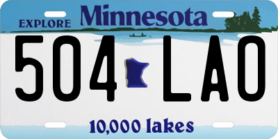 MN license plate 504LAO