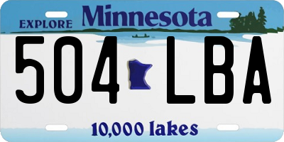 MN license plate 504LBA