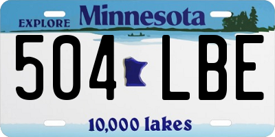 MN license plate 504LBE