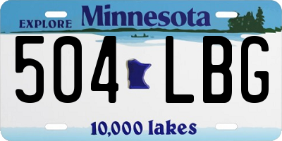 MN license plate 504LBG