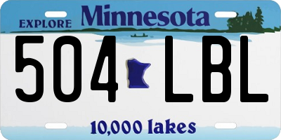 MN license plate 504LBL