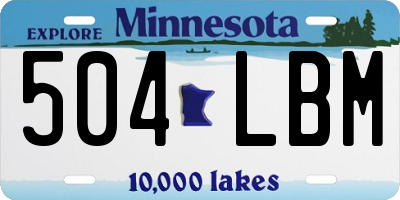 MN license plate 504LBM