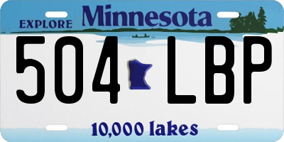 MN license plate 504LBP