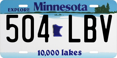 MN license plate 504LBV
