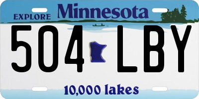 MN license plate 504LBY