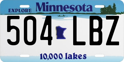 MN license plate 504LBZ