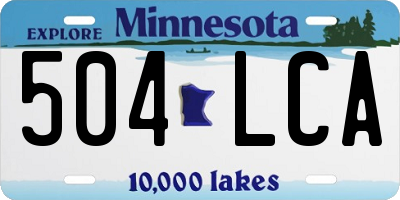 MN license plate 504LCA