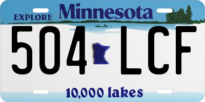 MN license plate 504LCF