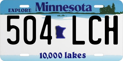 MN license plate 504LCH