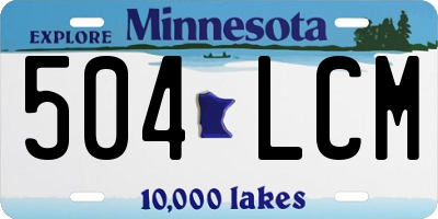 MN license plate 504LCM